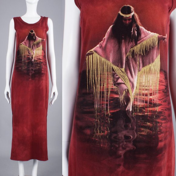 The Mountain Dresses & Skirts - The Mountain Native American Art T Shirt Dress